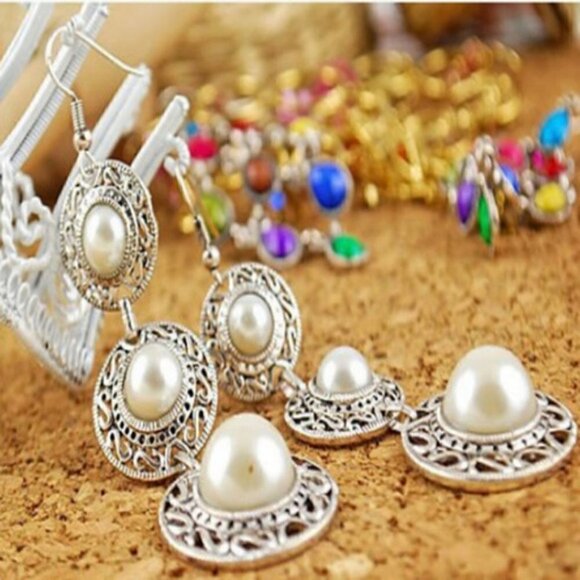 New Y2Kboho shell shape Gatsby drop festival vintage boho gypsy earrings - Picture 5 of 8